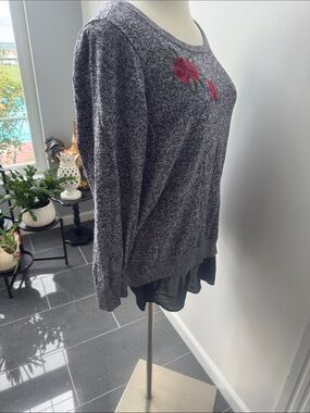 Torrid Gray Layered Hem Women's Sweater